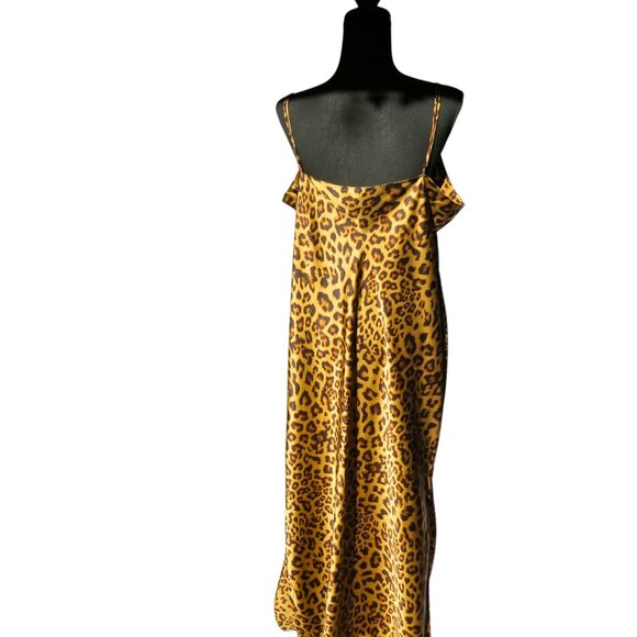 Leopard Print Satin Nightgown – Size XL - Picture 2 of 3